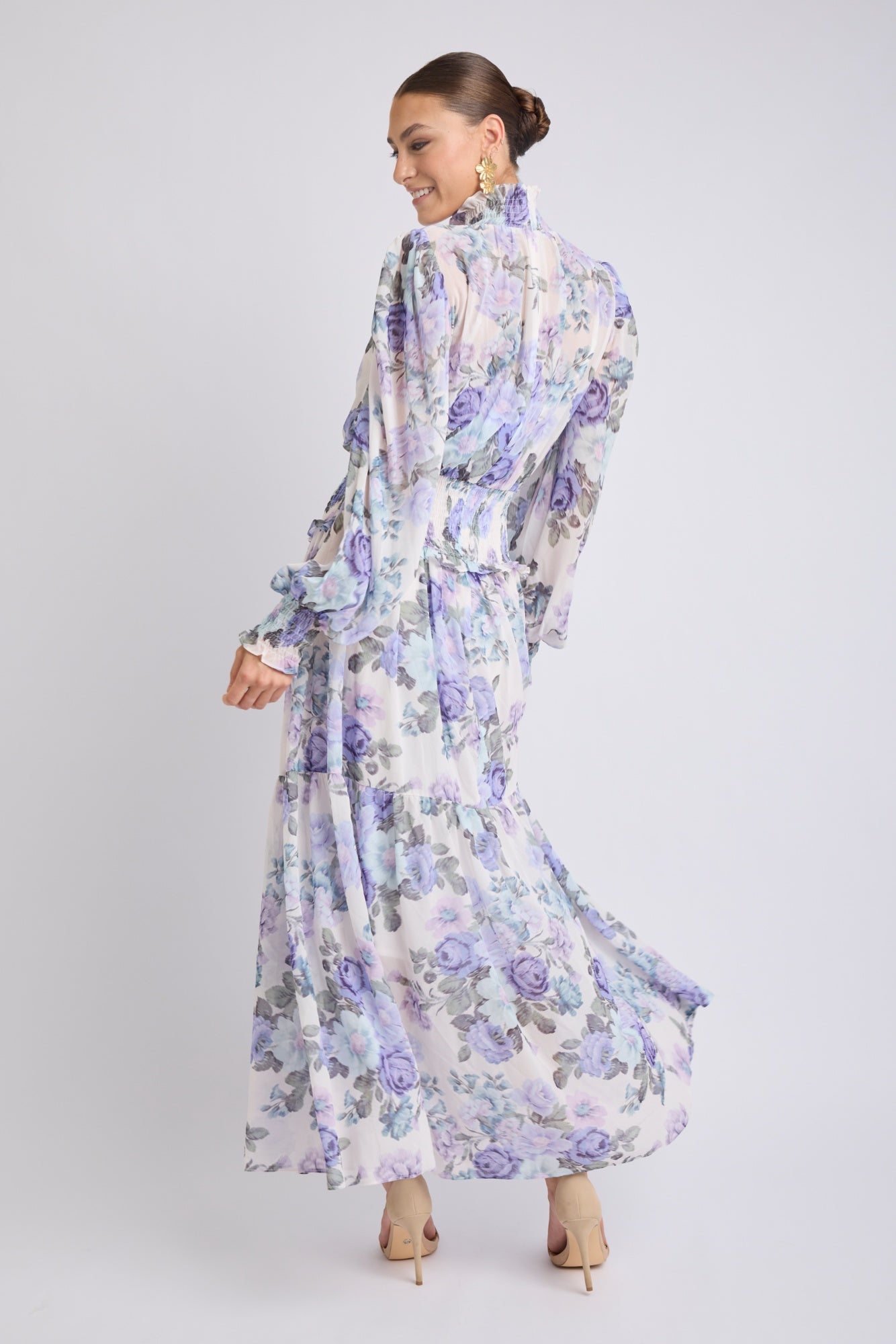 Fluerina High Neck Midi Dress