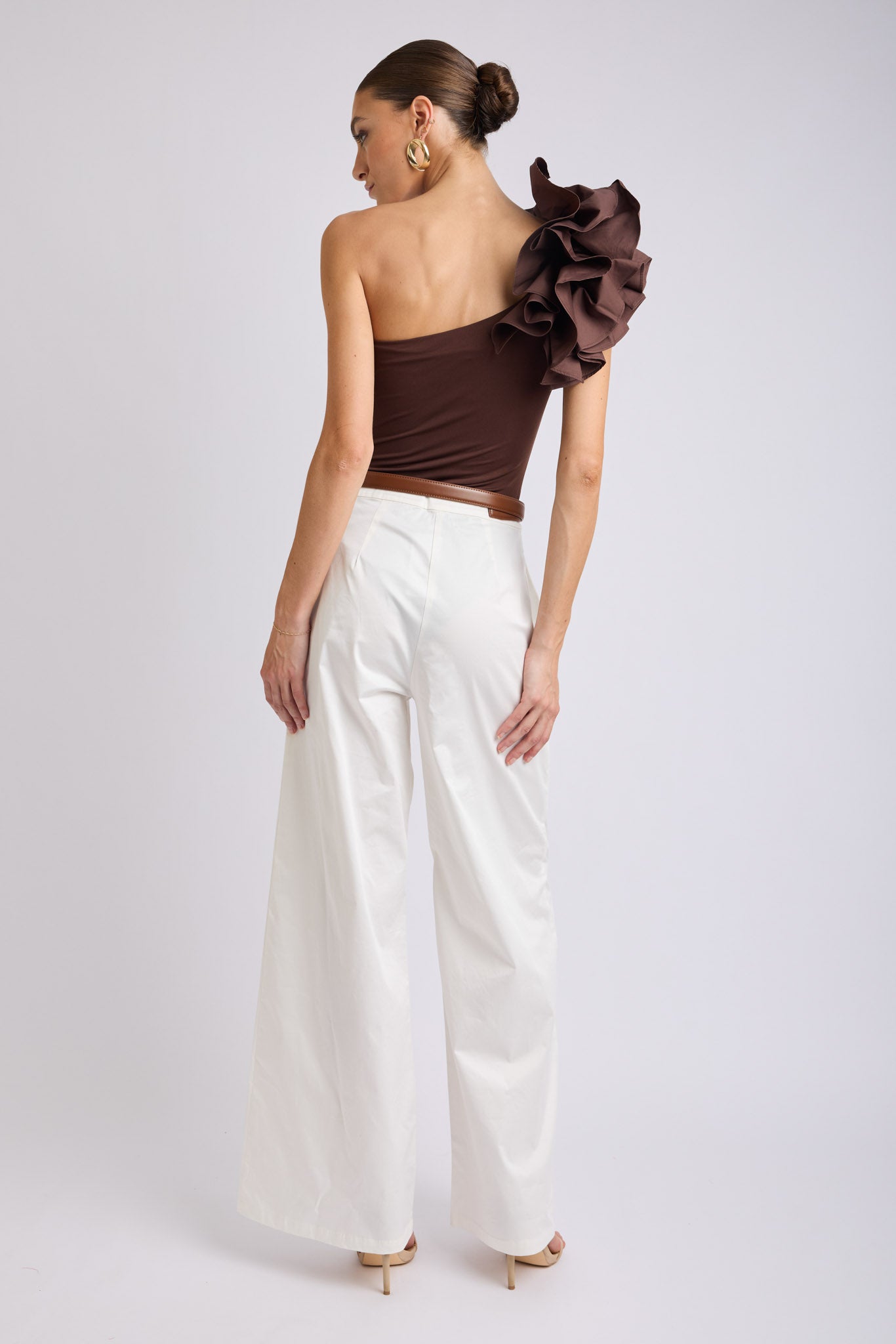 Lorena One Shoulder Ruffle Bodysuit