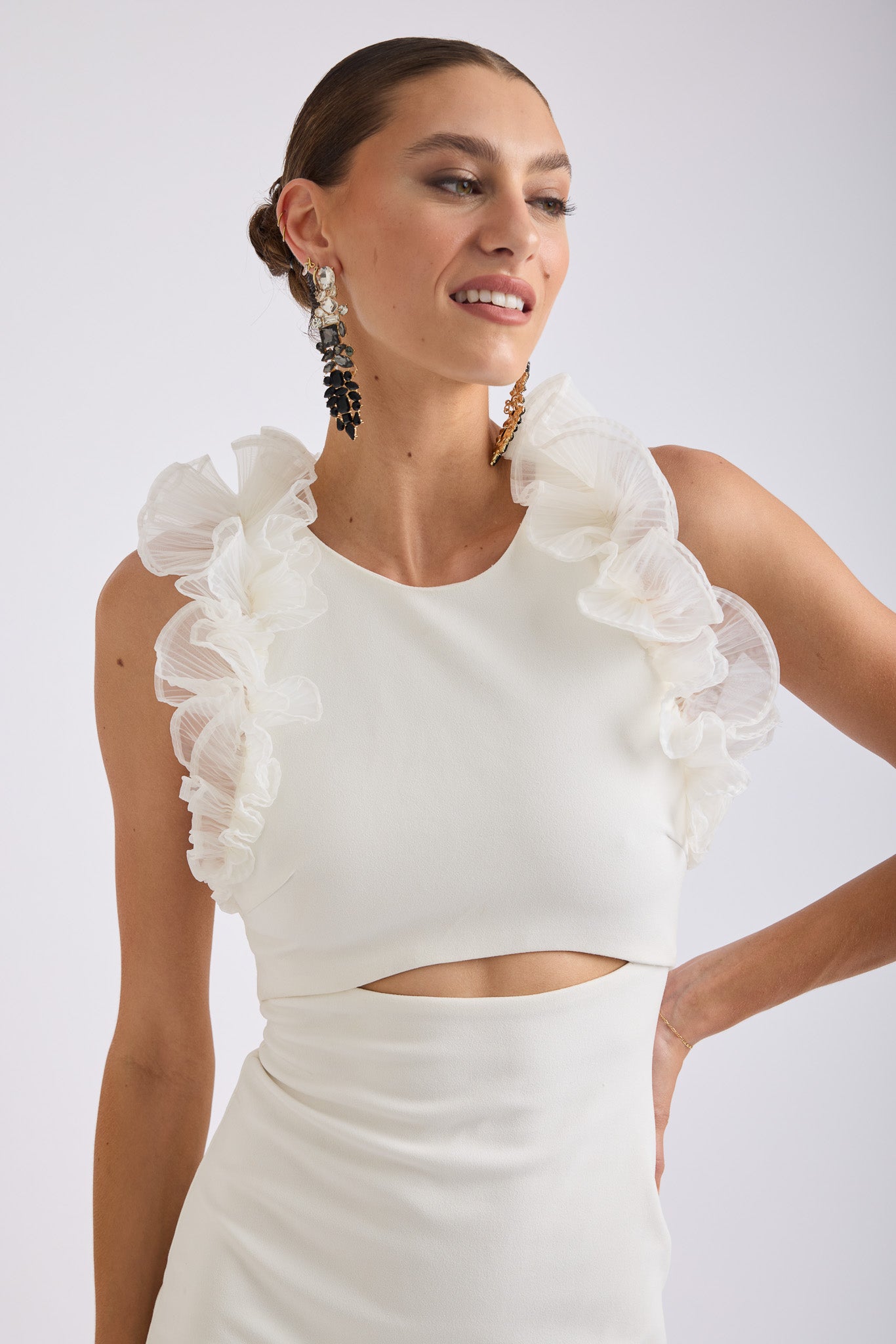 Trevia Frill Midi Dress