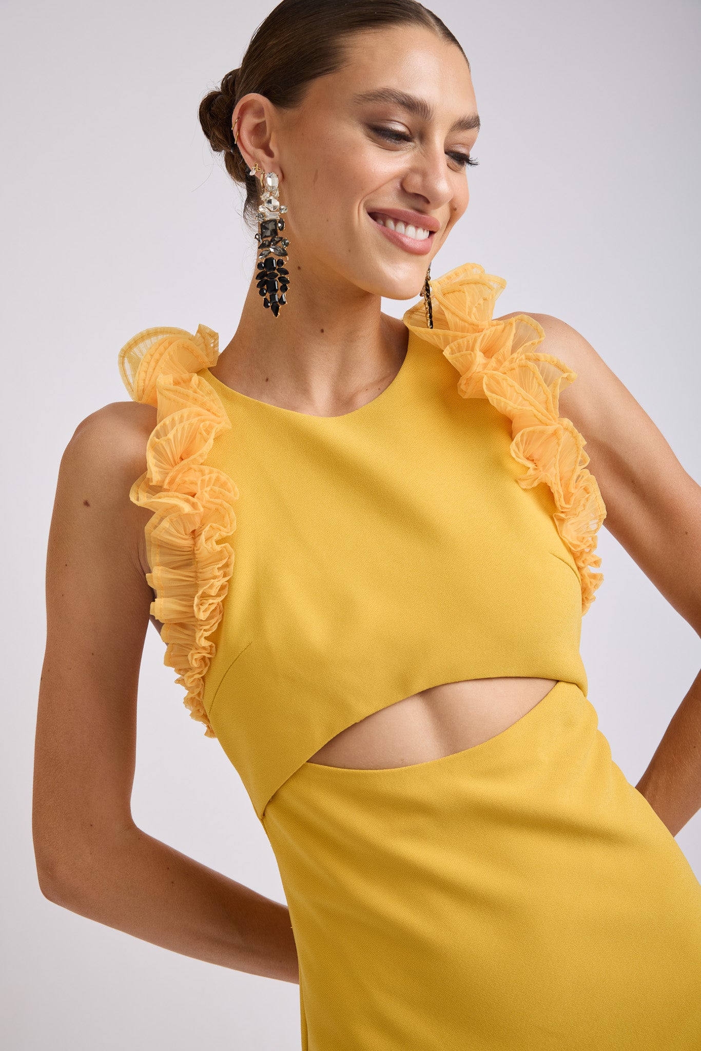 Trevia Frill Midi Dress
