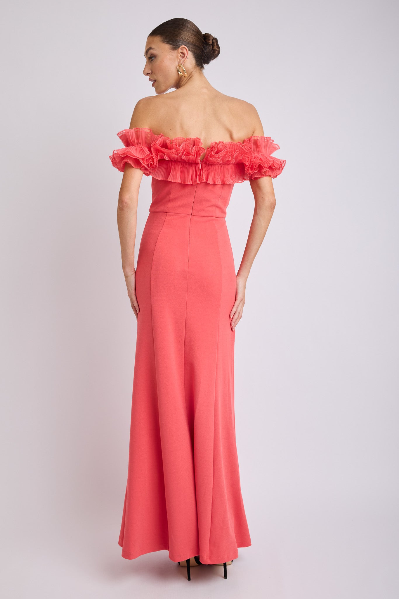 Trevia Frill Neckline Midi Dress