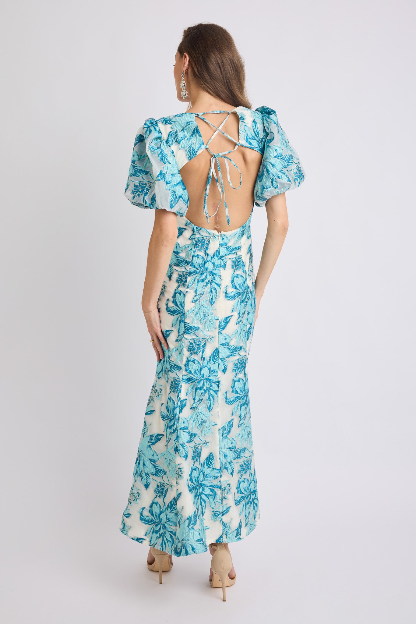 Seanna Square Neck Puff Sleeve Midi Dress