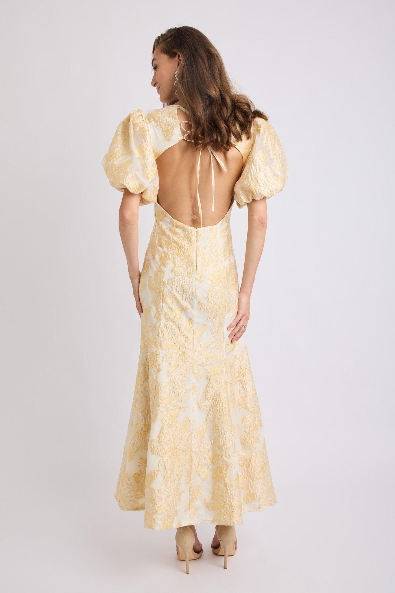 Seanna Square Neck Puff Sleeve Midi Dress