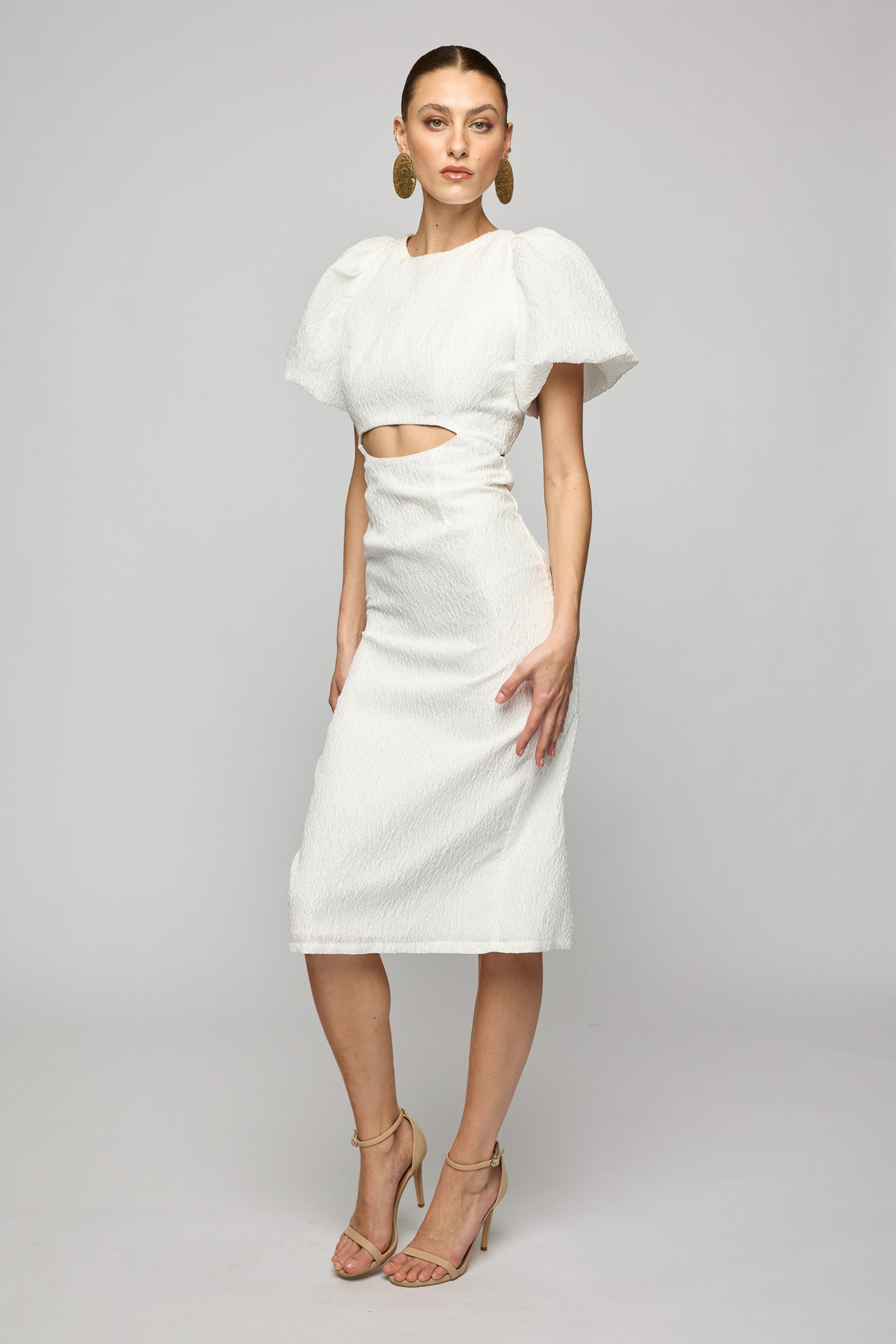 Verona Puff Sleeve Midi Dress