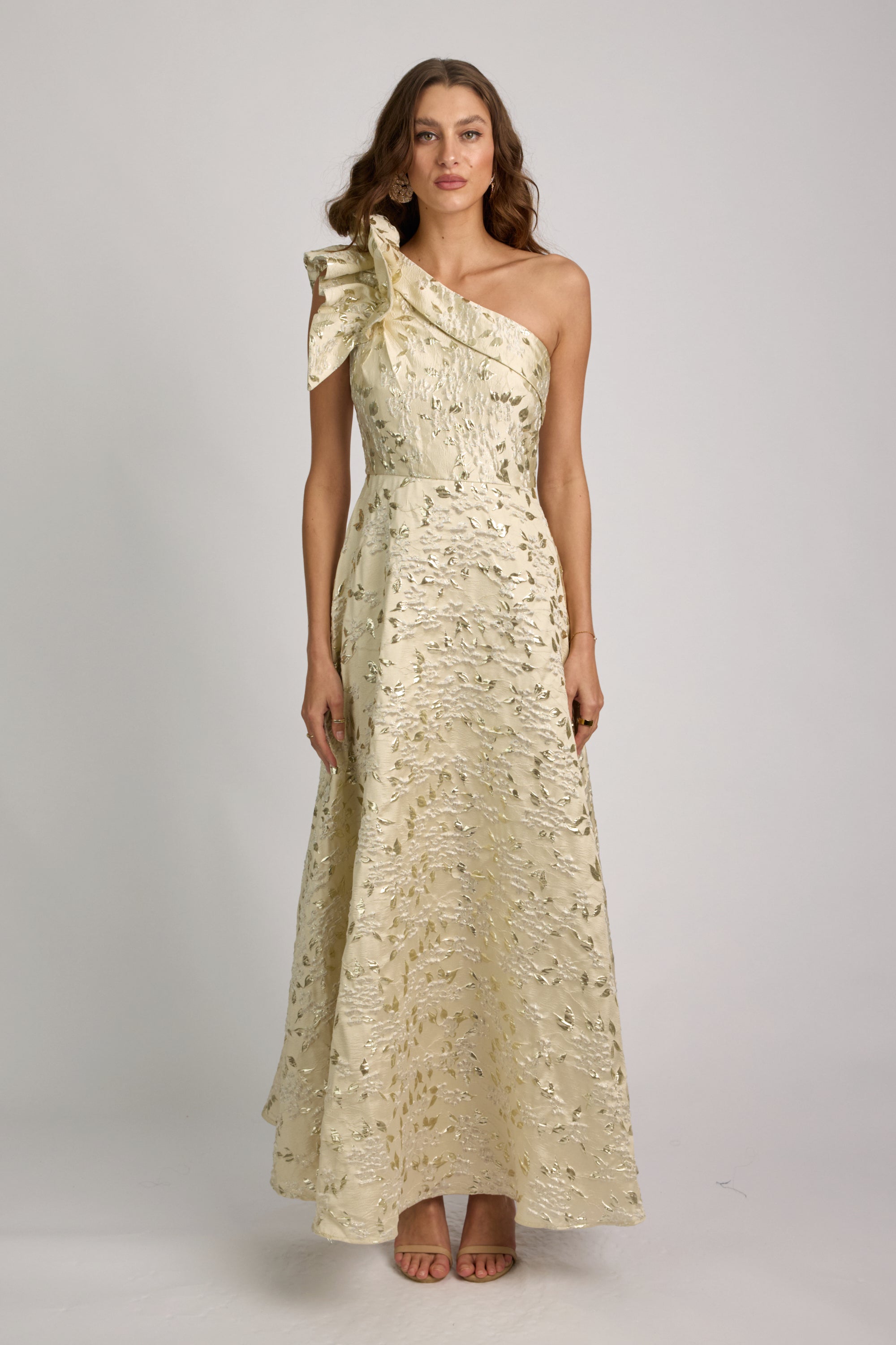 Crechia Jacquard One Shoulder Dress