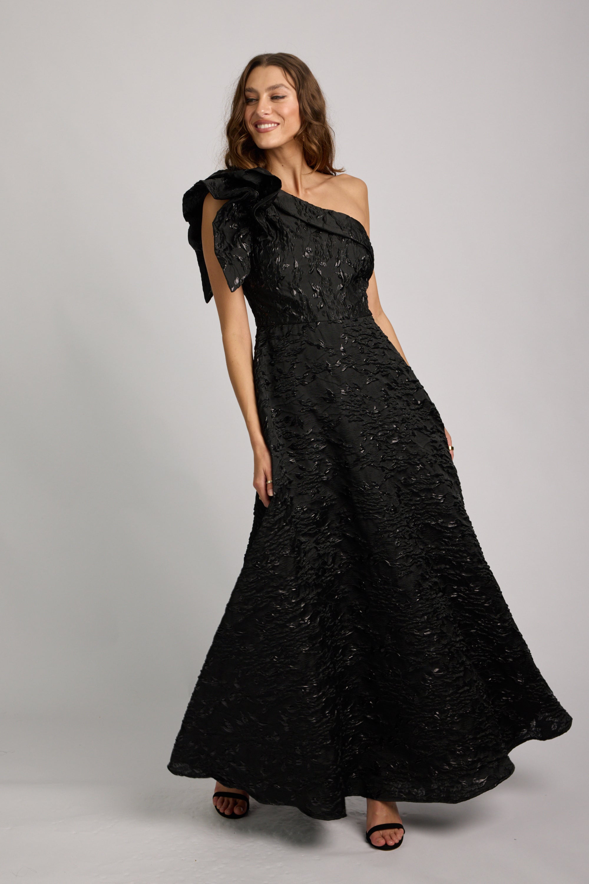 Crechia Jacquard One Shoulder Dress