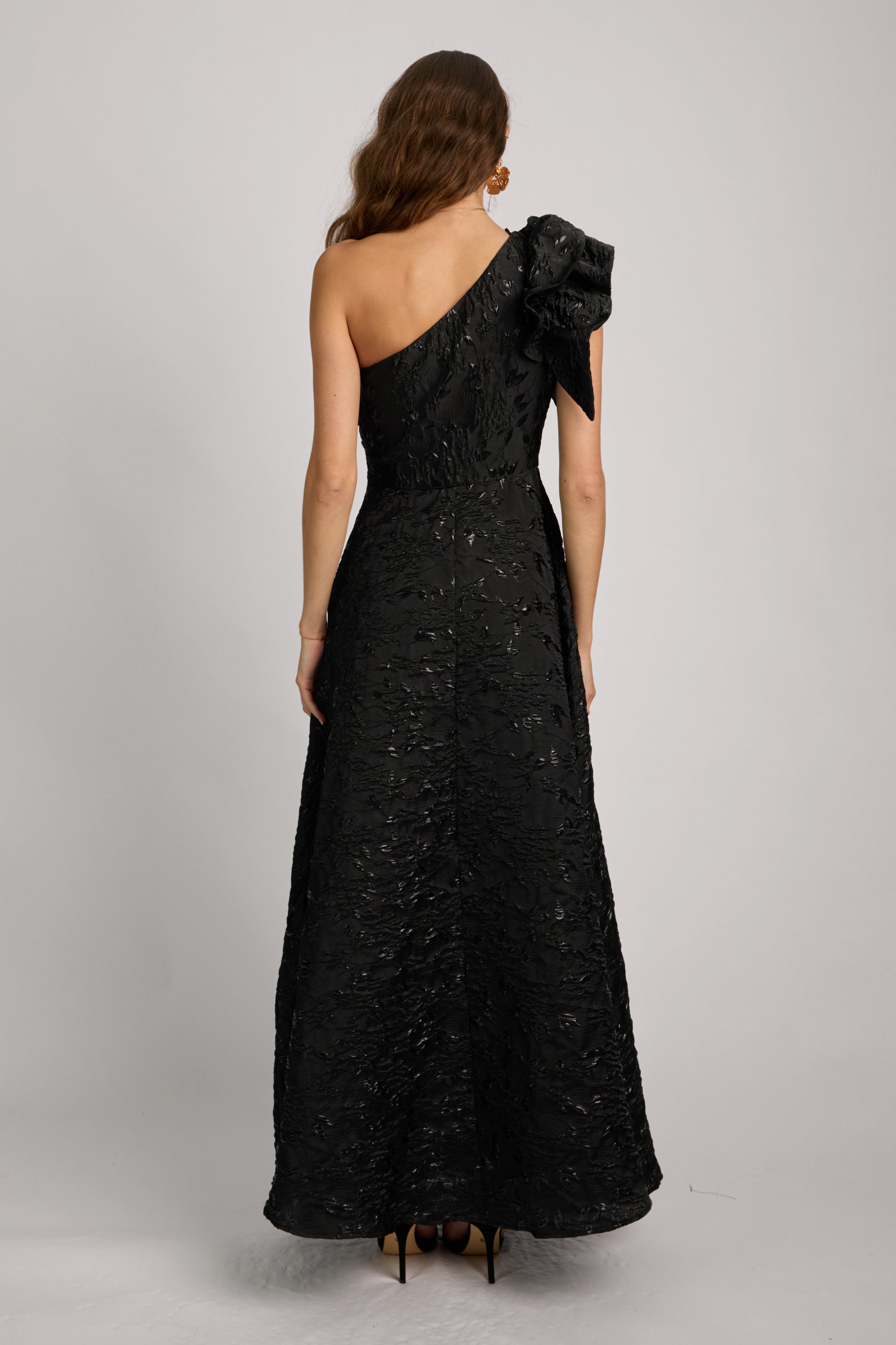 Crechia Jacquard One Shoulder Dress