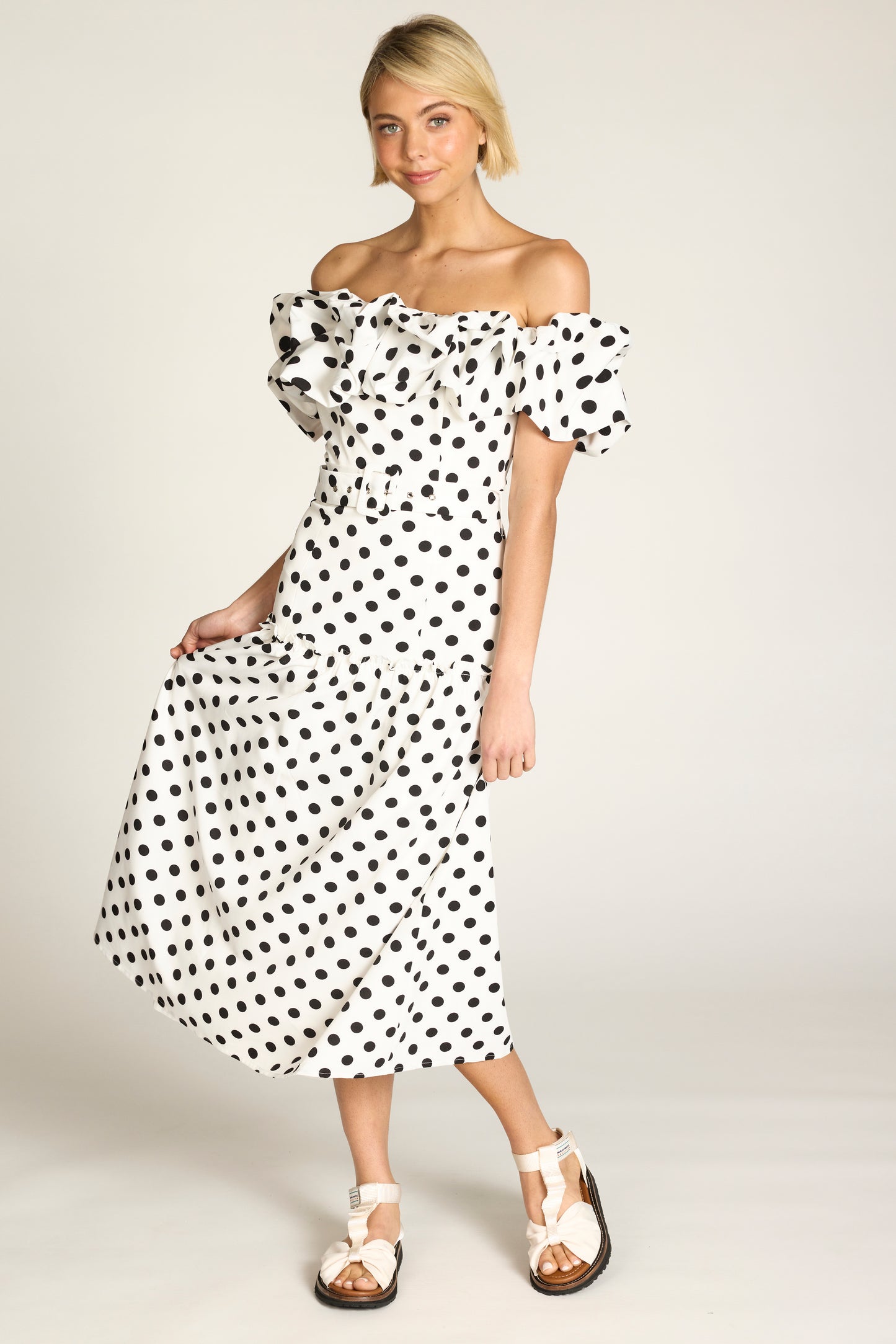 Unchain Off Shoulder Midi Dress