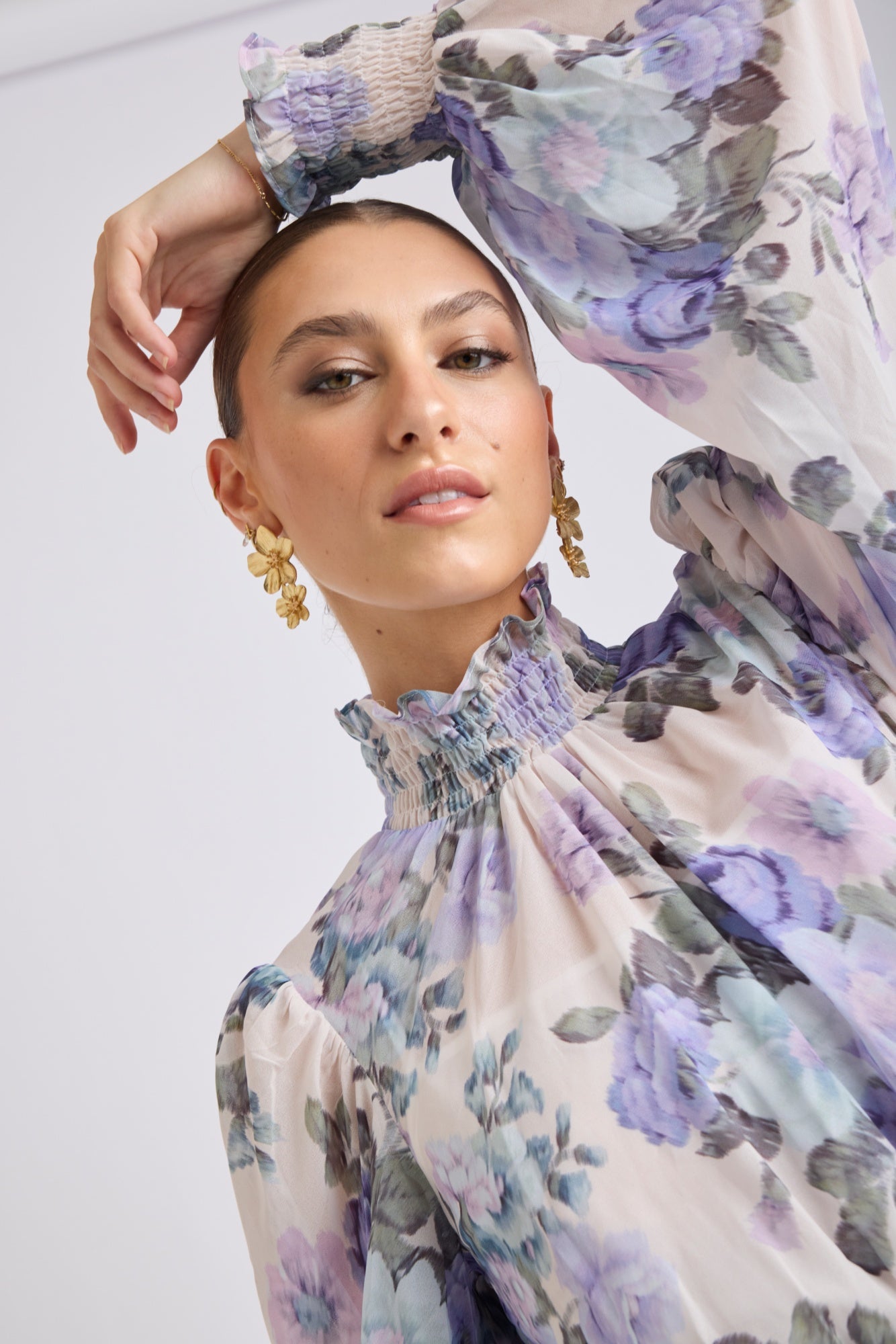 Fluerina High Neck Midi Dress