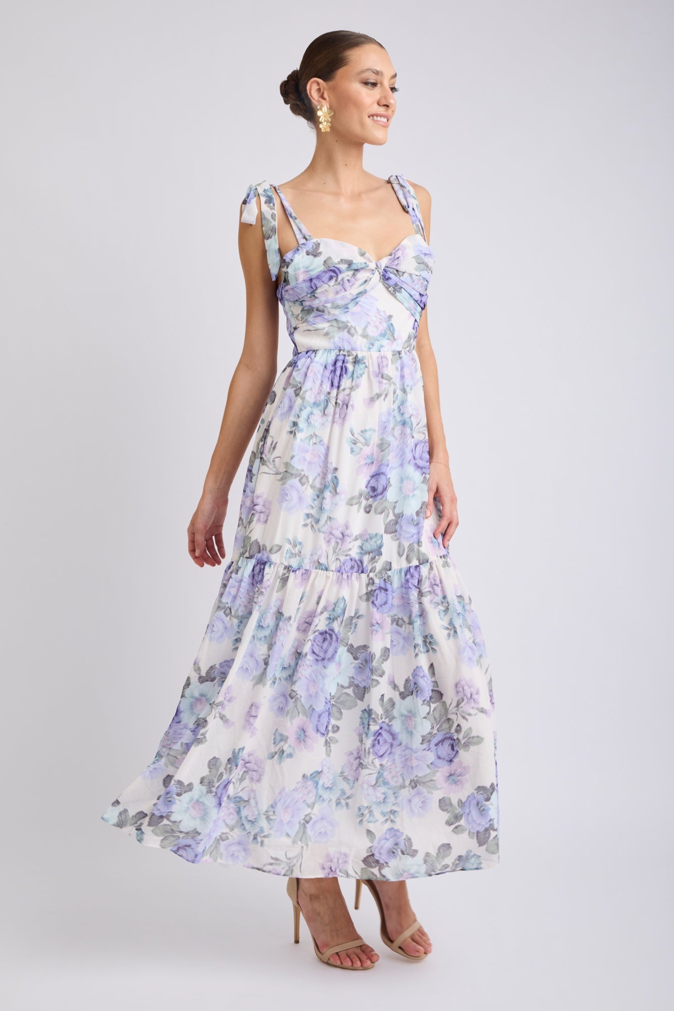 Fluerina Twist Front Midi Dress