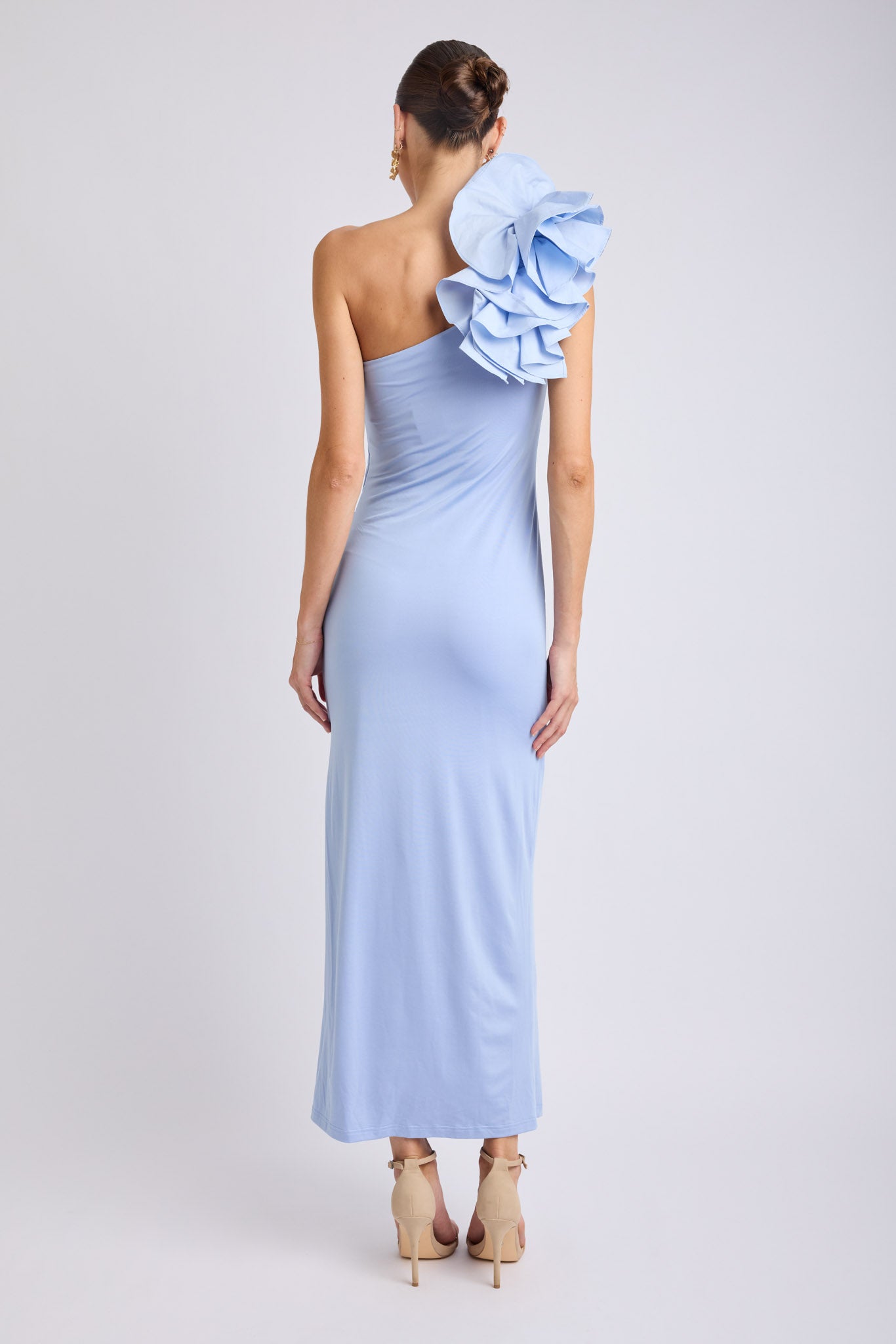 Lorena One Shoulder Ruffle Dress