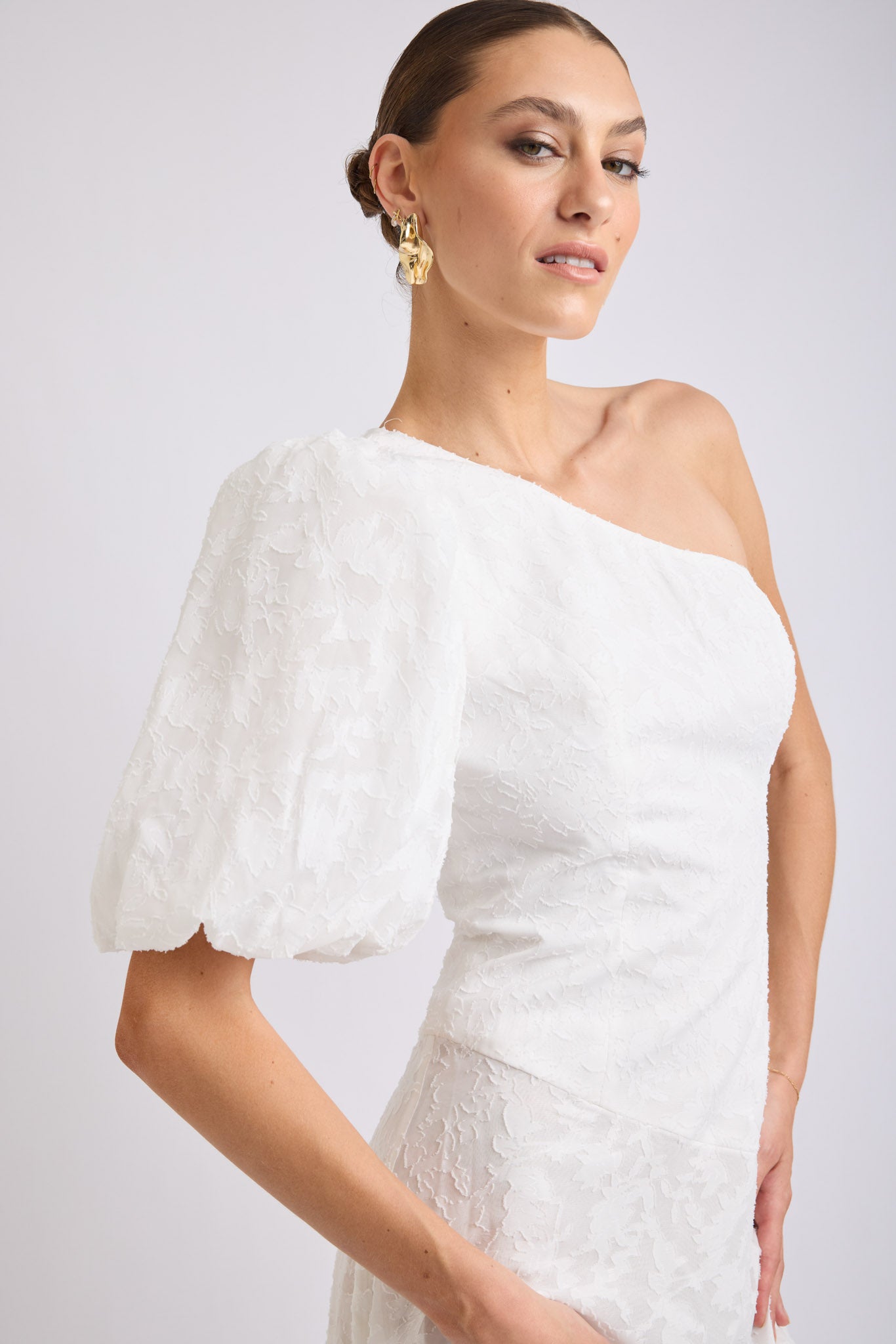 Stanley One Shoulder Puff Sleeve Dress