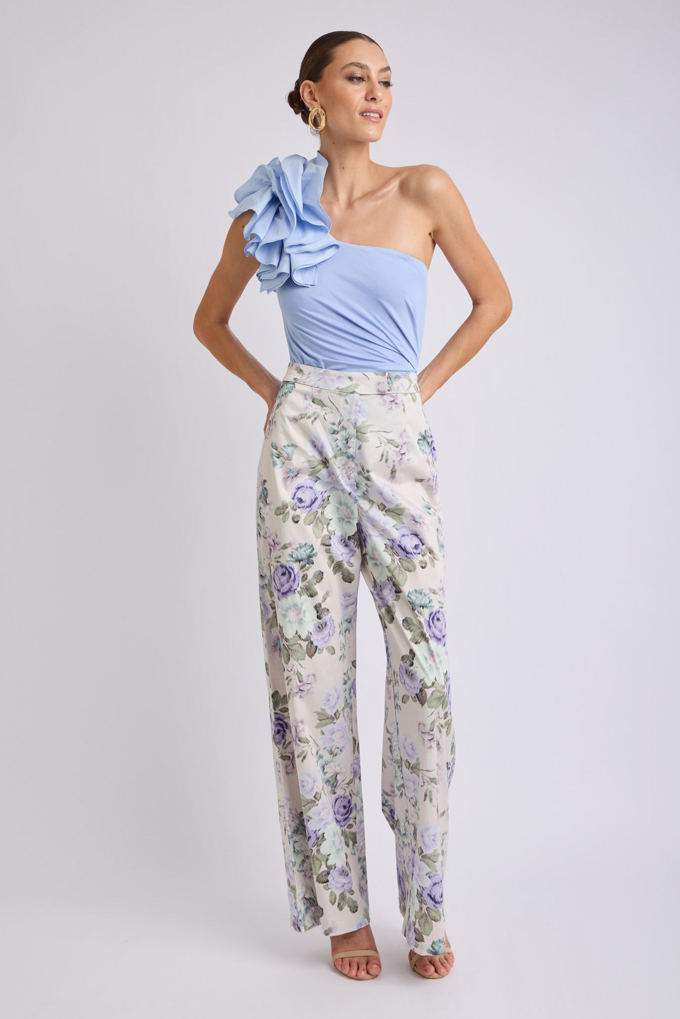Lorena One Shoulder Ruffle Bodysuit