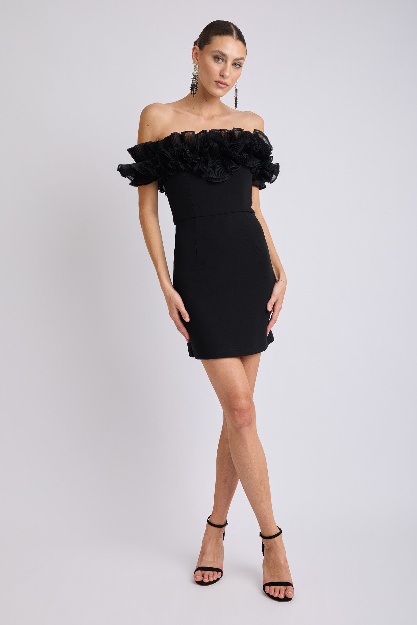 Trevia Frill Neckline Mini Dress