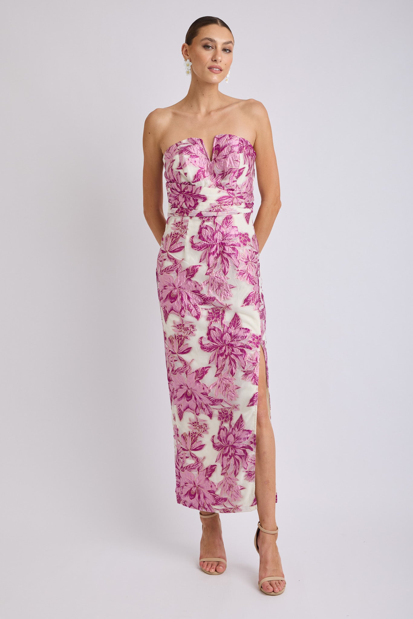 Seanna Bandeau V Neck Midi Dress