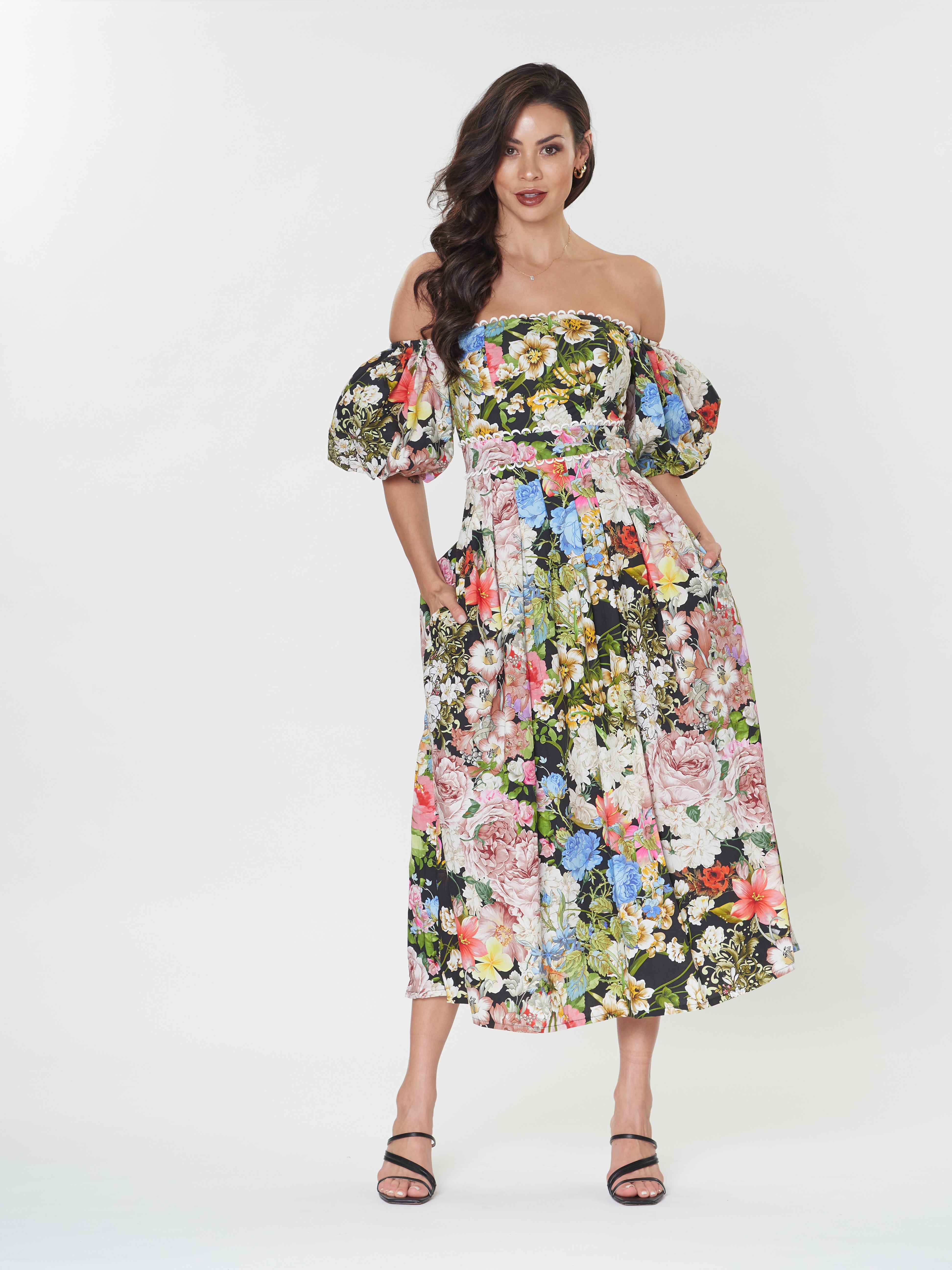 Romantic Flower Strapless Maxi