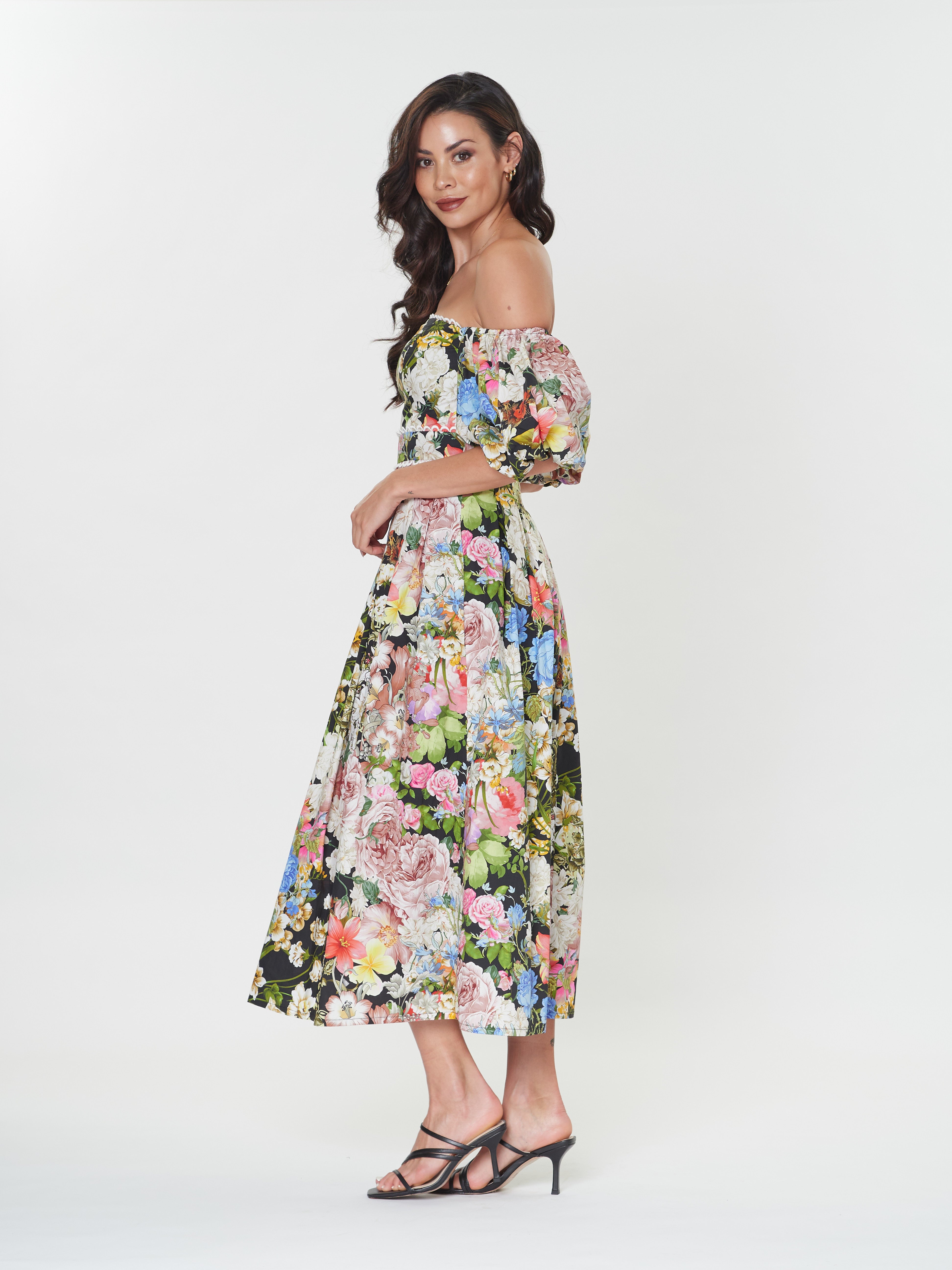 Romantic Flower Strapless Maxi