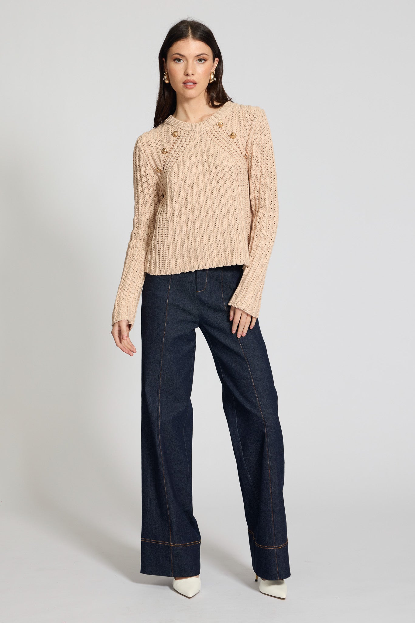 Biana Button Detail Jumper