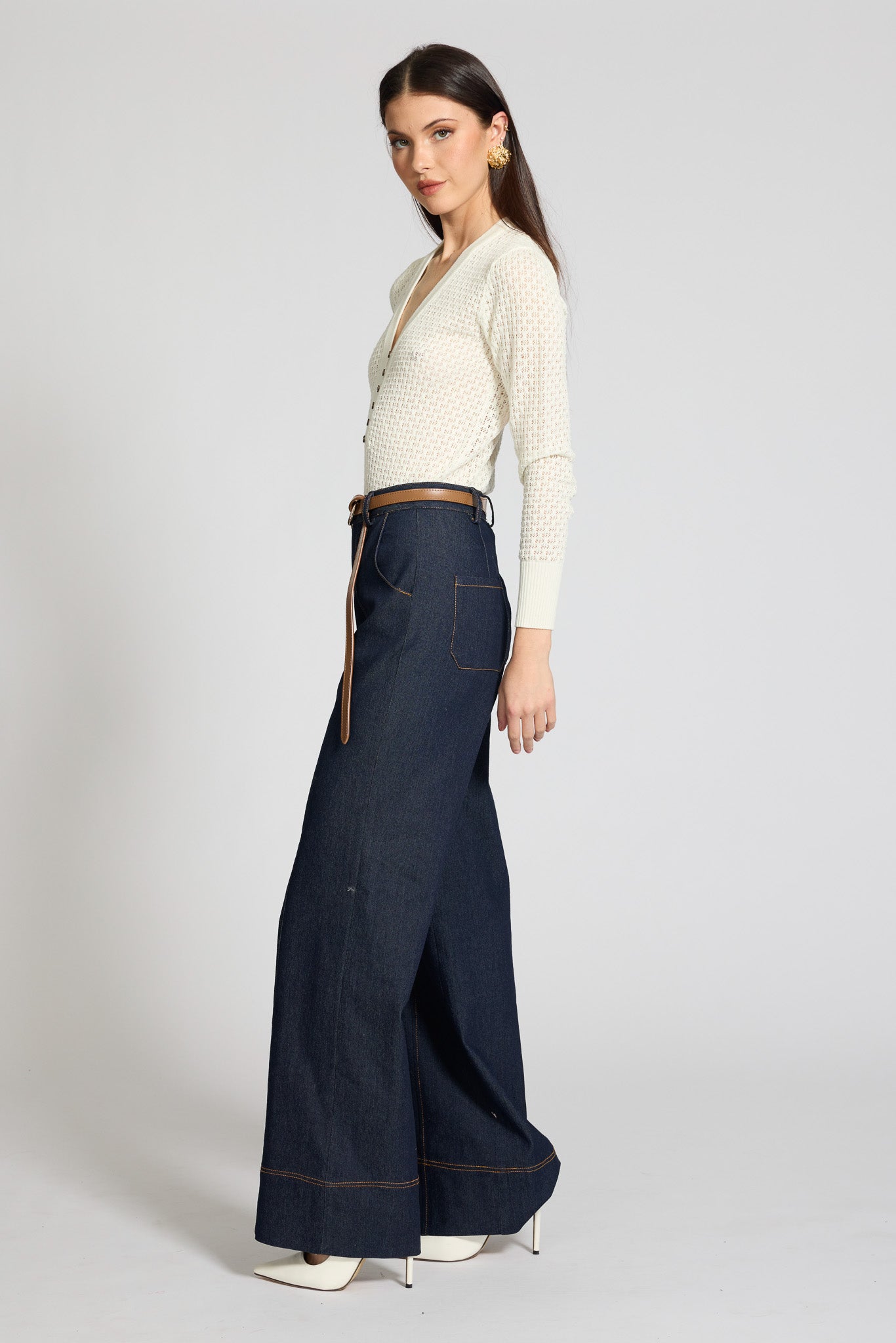 Biana Knit Button Up Top