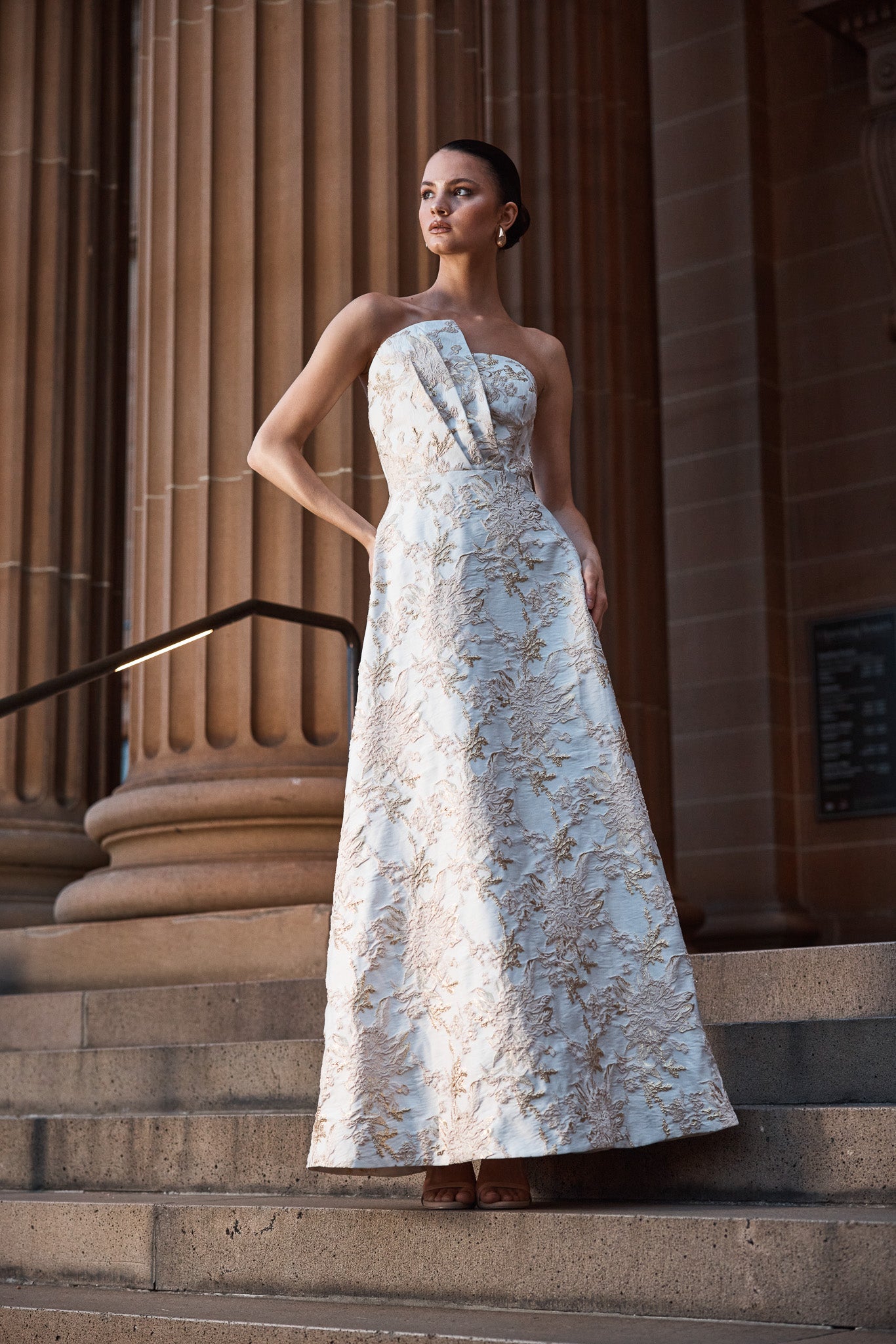 matteau off shoulder dress Matteau Off-shoulder Maxi Dress With Puffed Sleeves