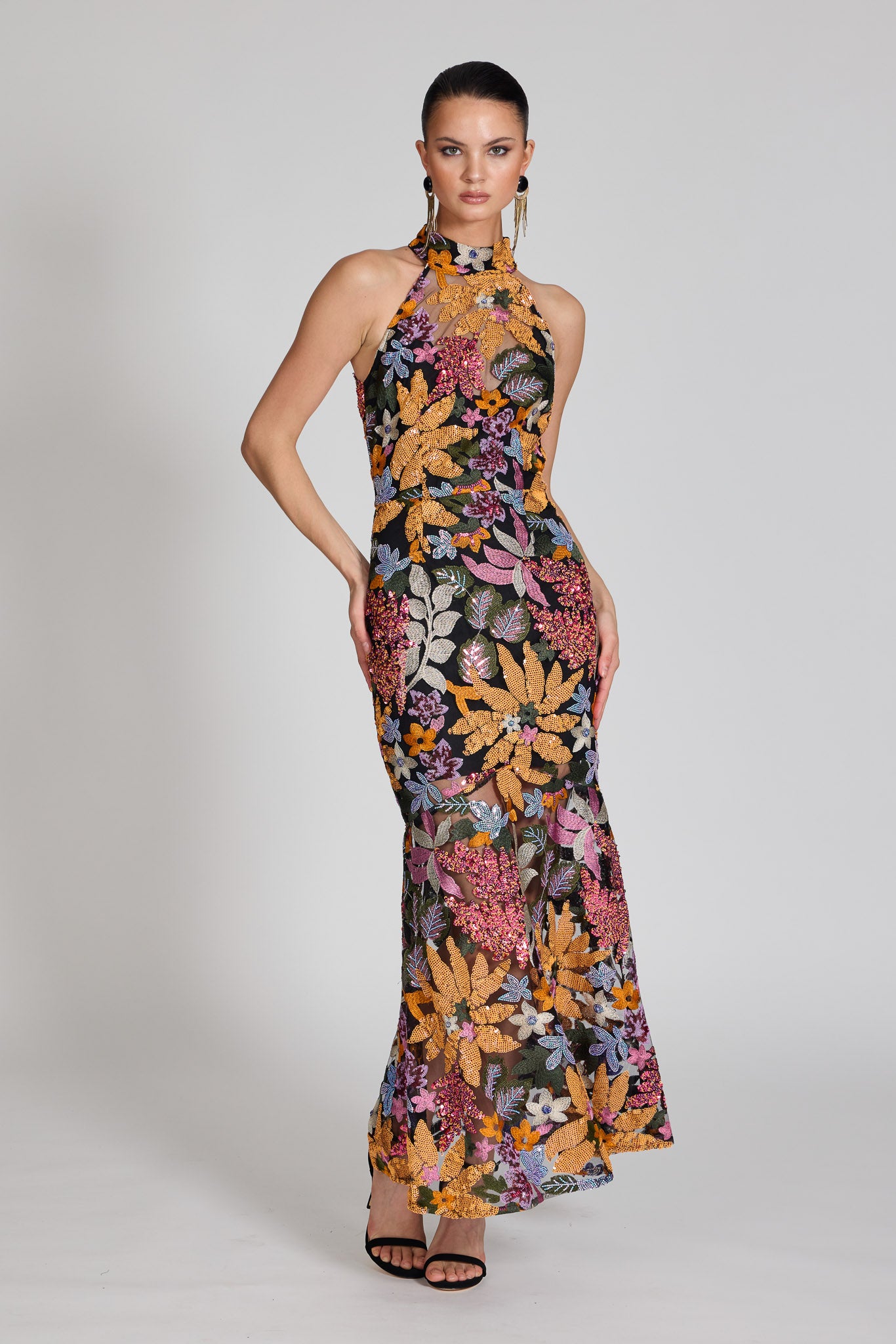 Chiara High Neck Maxi Dress